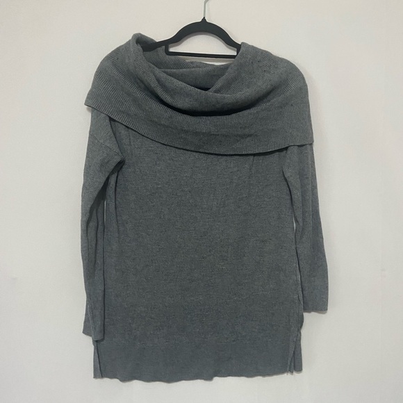 Caslon grey off the shoulder cowl neck wool blend sweater - Picture 2 of 6